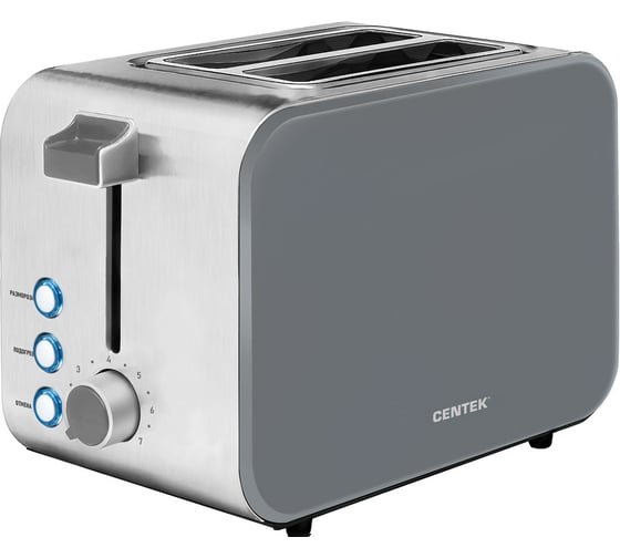 Тостер Centek CT-1422 ( серый) 850Вт, 7 ур. прожарки, CT-1422 GRAY