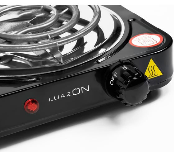 Электрическая плитка LUAZON LHP-001, 1 конфорка, 1000 Вт, нагреватель спираль, черная 3548889