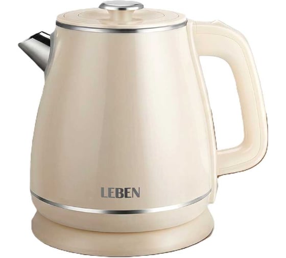 Чайник электрический Leben 1,5л, 1500Вт, 220В, материал - металл/пластик, бежевый 291-150