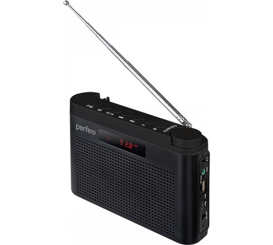 Цифровой радиоприемник Perfeo ТАЙГА FM MP3 встроенный аккумулятор, USB черный 30015159