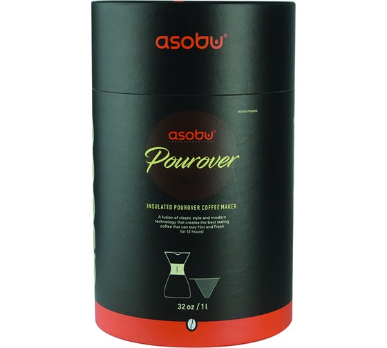 Портативная кофеварка Asobu Pour Over 1 литр, красная PO300 Burgundy/Black