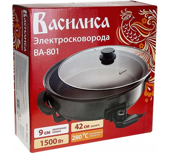Электросковорода ВАСИЛИСА ВА-801 диаметр 42 см, глубина 9 см 4 0R-00002243