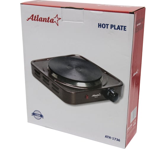 Одноконфорочная электроплитка Atlanta ATH-1736 brown