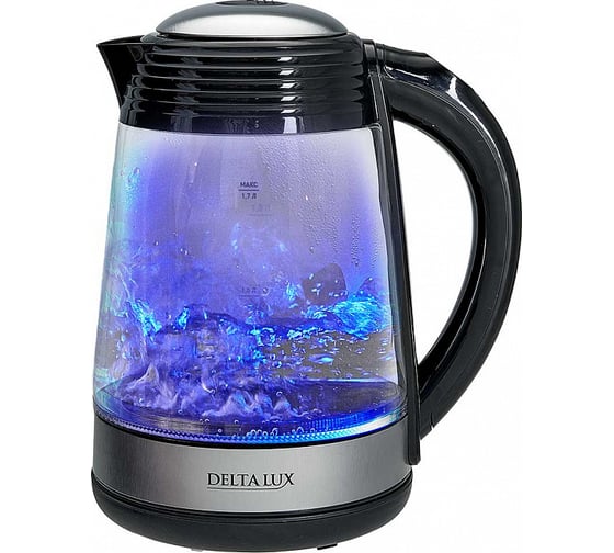Чайник DELTA LUX DE-1009 корпус из жаропрочного стекла, LED дисплей 1.7 л Р1-00008242
