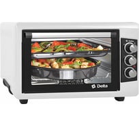 Электрическая духовка DELTA D-0550 белая с термостатом 1500 Вт, 55 л 0R-00002945