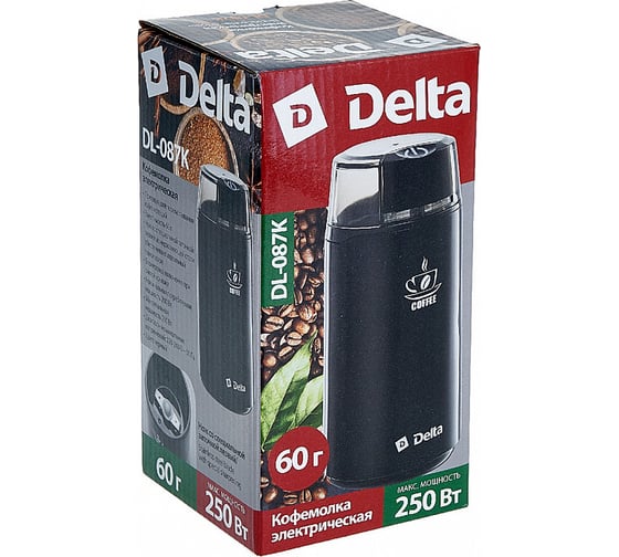 Кофемолка DELTA DL-087К черная, 250 Вт, вместимость 60 г 8 0R-00005179