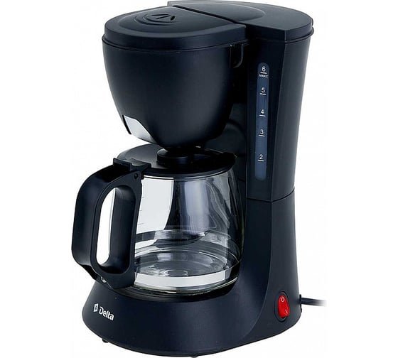 Кофеварка DELTA DL-8153 черная, 600 Вт, 600 мл 4-6 чашек 6 0Р-00015403