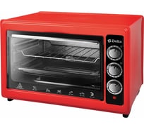Электрическая духовка DELTA D-0123 с термостатом красная 1300 Вт, 37 л Р1-00004701