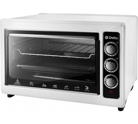 Электрическая духовка DELTA D-0123 с термостатом белая 1300 Вт, 37 л 0R-00006868