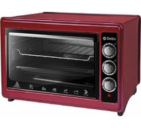 Электрическая духовка DELTA D-0124 с термостатом бордовая с ТЭНом повышенная мощность, 1300 Вт, 37 л, гриль Р1-00004704