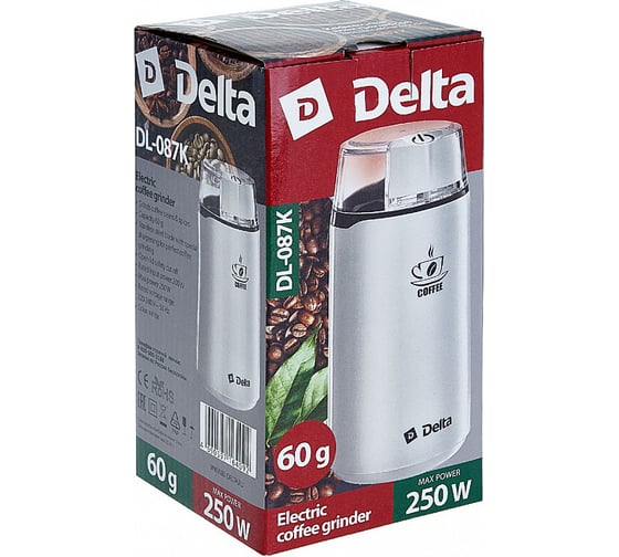 Кофемолка DELTA DL-087К белая, 250 Вт, вместимость 60 г 8 0R-00003544