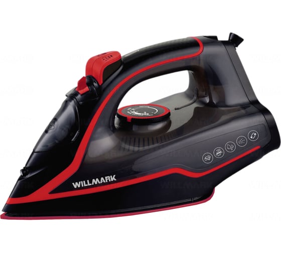 Утюг Willmark SI-2467СBP 2400 Вт, керамическая подошва, 210 мл, самоочистка, паровой удар, красный 2000650 1