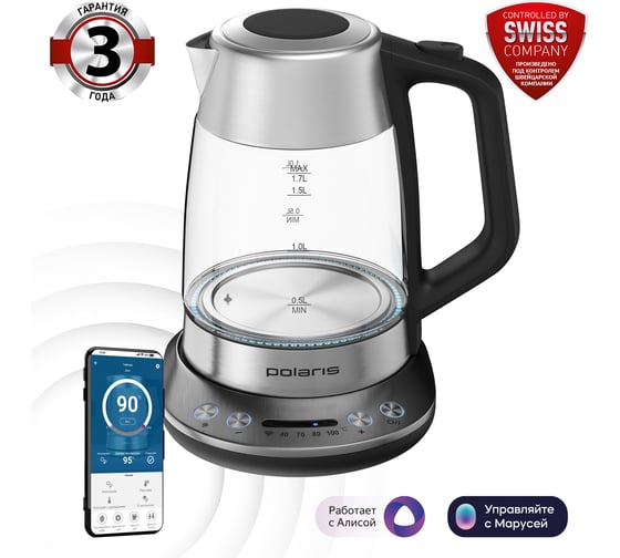 Электрический чайник Polaris PWK 1775CGLD WIFI IQ Home 016887