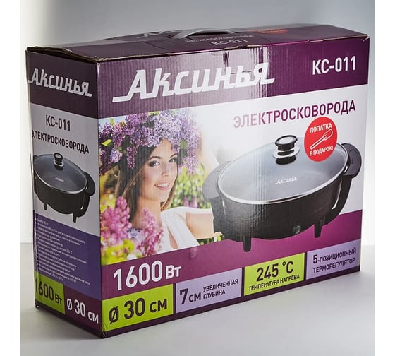 Электросковорода Аксинья КС-011 диаметр 30 см, глубина 7 см 6 0R-00004244