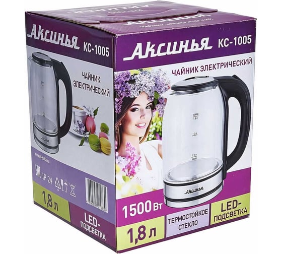 Чайник Аксинья КС-1005 корпус из жаропрочного стекла Р1-00008209