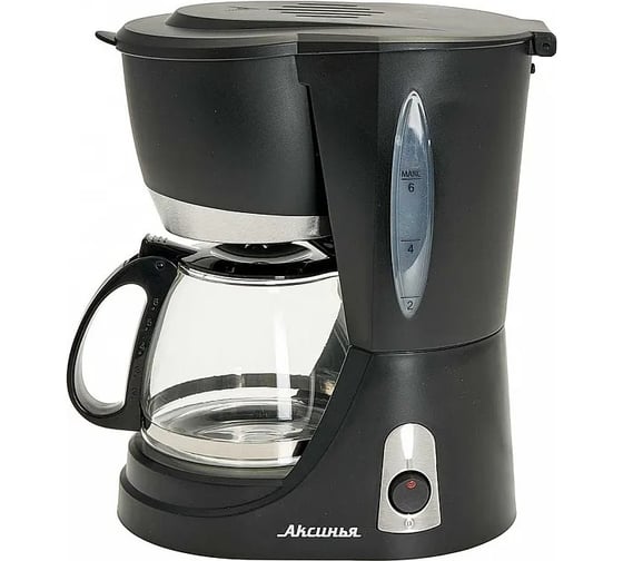 Кофеварка Аксинья КС-1600 черная, 650 Вт, 600 мл, 6 чашек Р1-00009006
