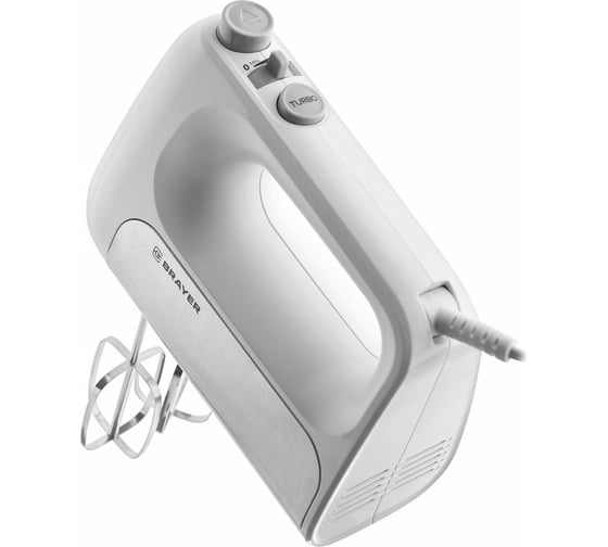 Миксер BRAYER 5 режимов, 2 крюка, 2 венчика BR1303
