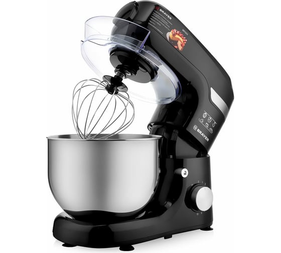 Кухонная машина BRAYER 1000 Вт, 5.5 л, 10 режимов, блендер, мясорубка, смешивание, замешивание, венчик BR1503