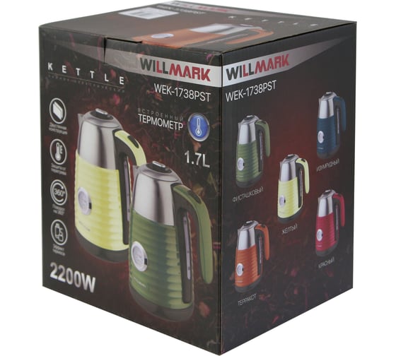Электрический чайник Willmark WEK-1738PST 1.7 л, 2200 Вт 2001898