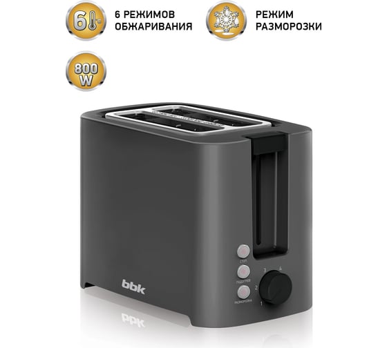 Тостер BBK TR81M темно-серый 00-00001156