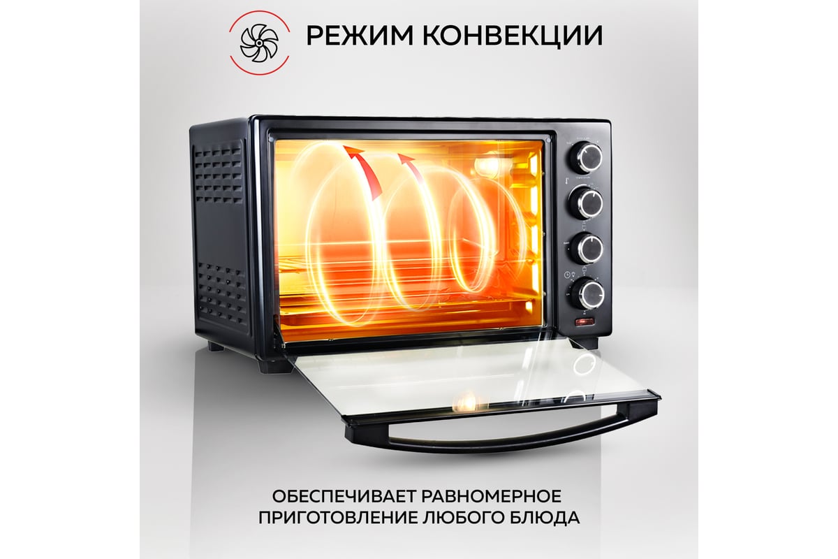 Мини-печь GFGRIL Convection Plus GFO-38B - выгодная цена, отзывы,  характеристики, 1 видео, фото - купить в Москве и РФ