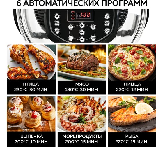 Аэрогриль GFGRIL 12л + 5л эл. управление GFA-GL17D