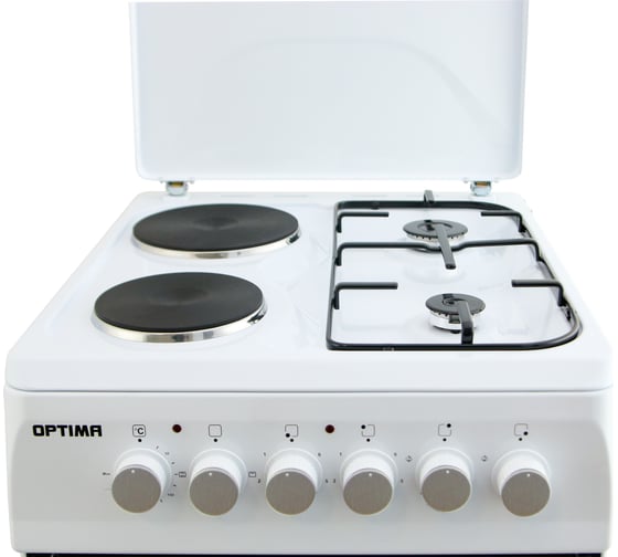 Плита Optima комбинированная CS-5621 / стац. 2 газ./2 эл. конфорки эл. духовка 50x60 1001391