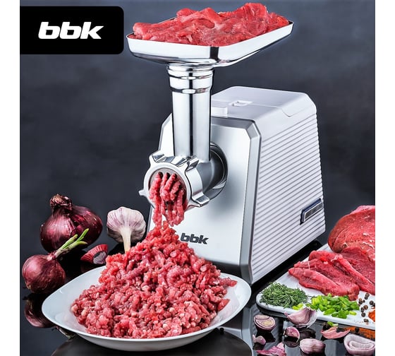 Электрическая мясорубка bbk MG2005 белый/серебро 00-00000576