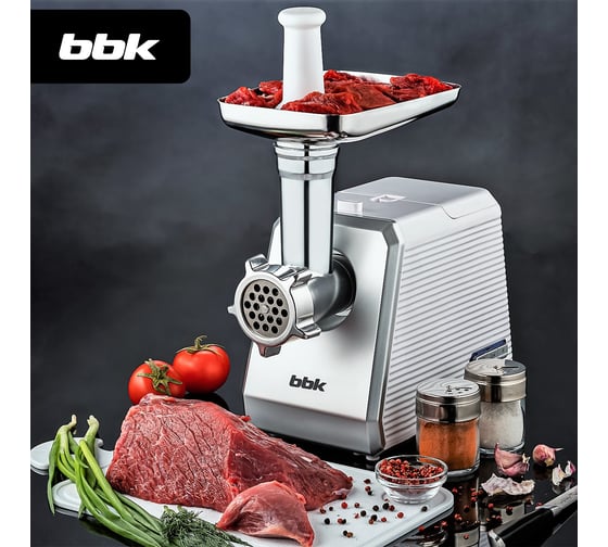 Электрическая мясорубка bbk MG2005 белый/серебро 00-00000576