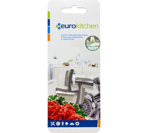 Нож для мясорубки и кухонного комбайна с мясорубкой Eurokitchen 1 шт., сталь, бренд:, арт. KNG-02