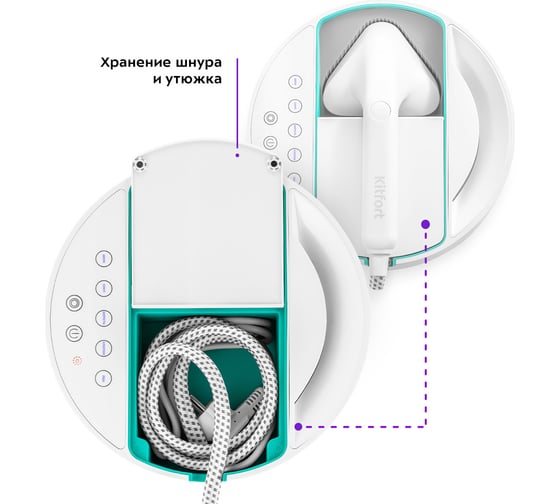 Отпариватель KITFORT бело-бирюзовый КТ-9110-3