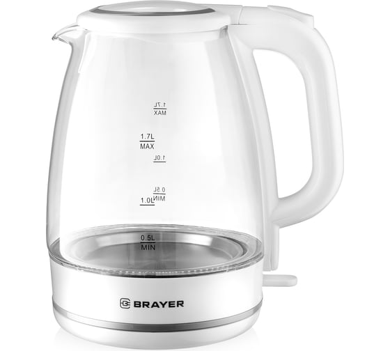 Электрический чайник BRAYER 2200 Вт, 1.7 л BR1030WH