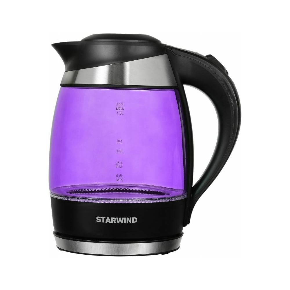 Электрический чайник Starwind 2200 Вт, LED подсветка, фиолетовый ...