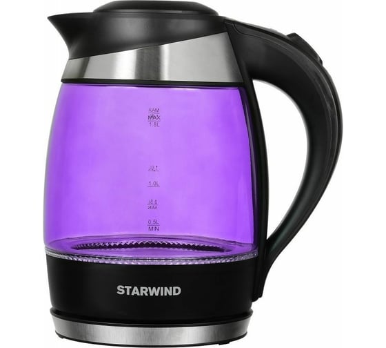 Электрический чайник Starwind 2200 Вт, LED подсветка, фиолетовый SKG2217 1