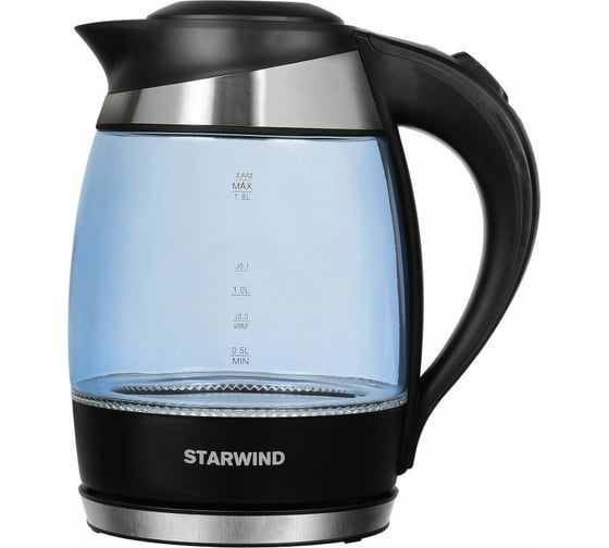 Электрический чайник Starwind 2200 Вт, LED подсветка, голубой SKG2218