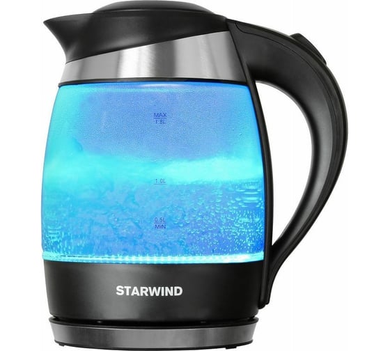 Электрический чайник Starwind 2200 Вт, LED подсветка, голубой SKG2218