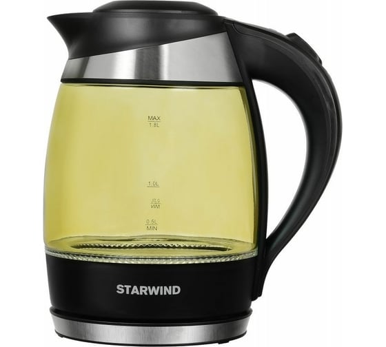 Электрический чайник Starwind 2200 Вт, LED подсветка, желтый SKG2215 1