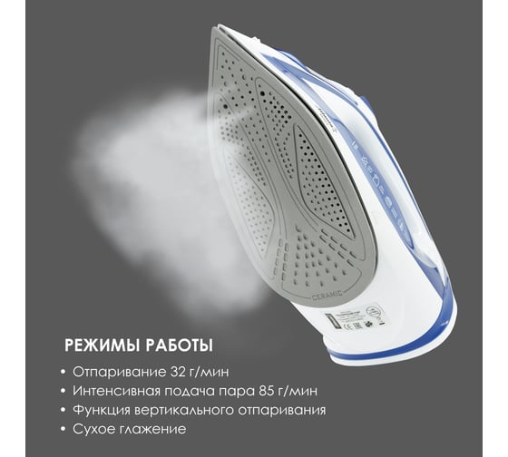 Утюг с пароувлажнением Atlanta ATH-5545 blue