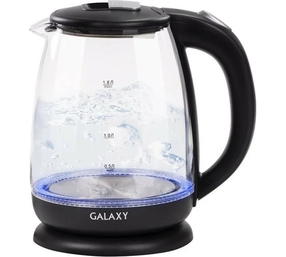 Электрический чайник Galaxy LINE GL 0554, черный, стекло, 2000 Вт, 1,8 л, 7010105540