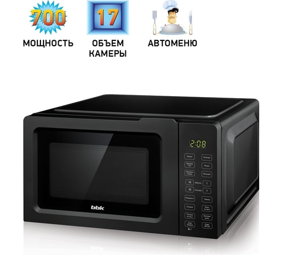 Микроволновая печь bbk 17MWS-786S/B черный ЦБ-00001381