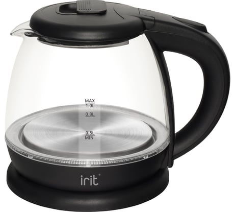Электрический стеклянный чайник IRIT черный IR-1111