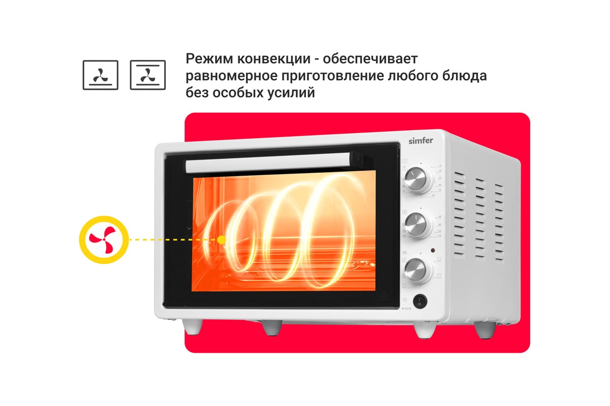 -печь SImfer Albeni Plus, 6 режимов работы, конвекция, вертел M4216 .