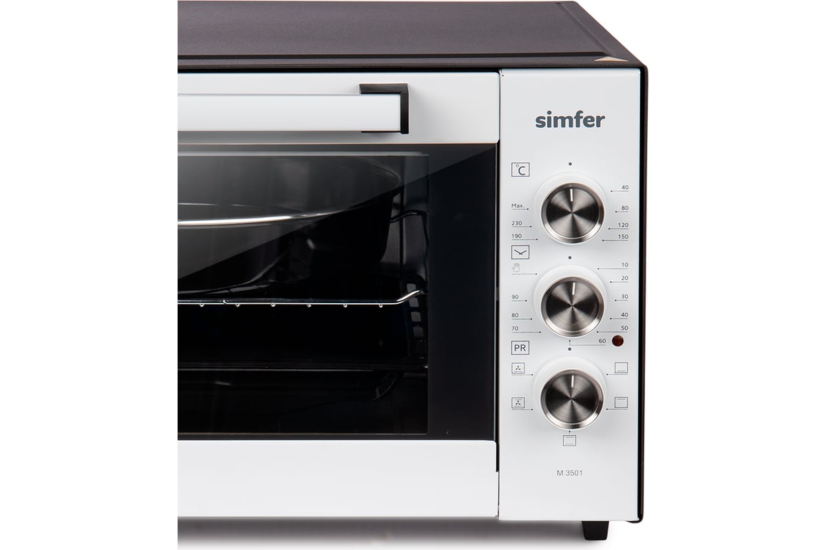 Мини-печь SImfer Classic 35 л, 5 режимов работы, конвекция, 2 противня  M3501 - выгодная цена, отзывы, характеристики, 6 видео, фото - купить в  Москве и РФ