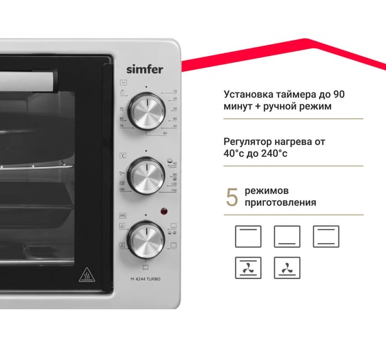 Мини-печь SImfer Albeni Plus, 5 режимов, конвекция M4244