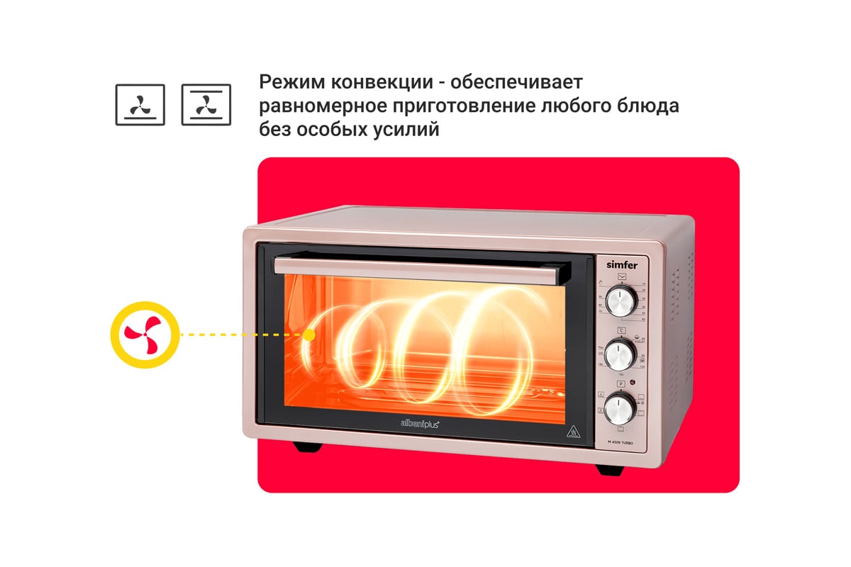 Мини-печь SImfer Albeni Plus Comfort, 5 режимов работы, конвекция M4509