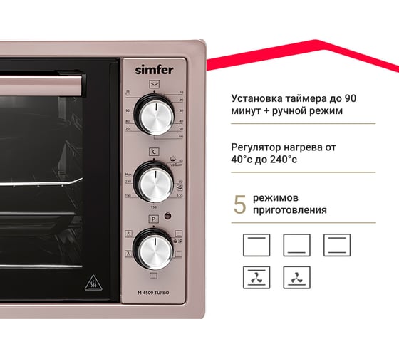 Мини-печь SImfer Albeni Plus Comfort, 5 режимов работы, конвекция M4509