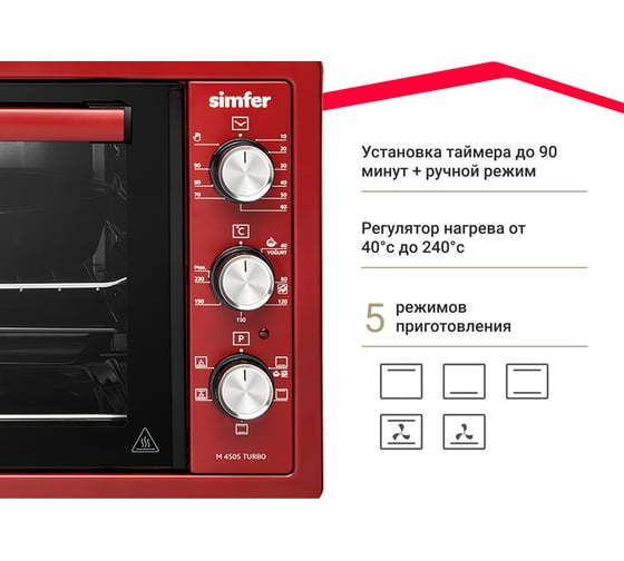 Мини-печь SImfer Albeni Plus Comfort 5 режимов работы M4505