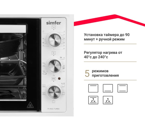Мини-печь SImfer Albeni Plus Comfort 5 режимов работы, конвекция M4502