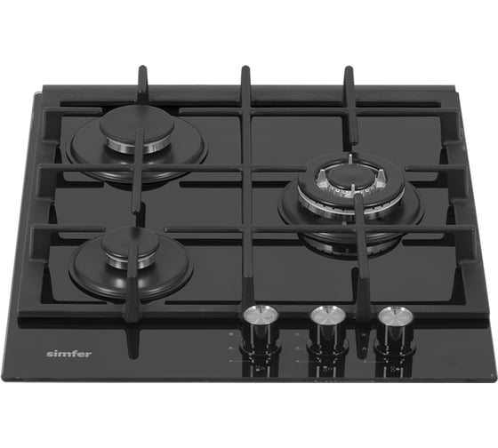 Газовая варочная панель SImfer газ на стекле, газконтроль, конфорка WOK, черная H45L35B516