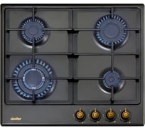 Газовая варочная панель SImfer с газ-контролем, черная H60V41L517